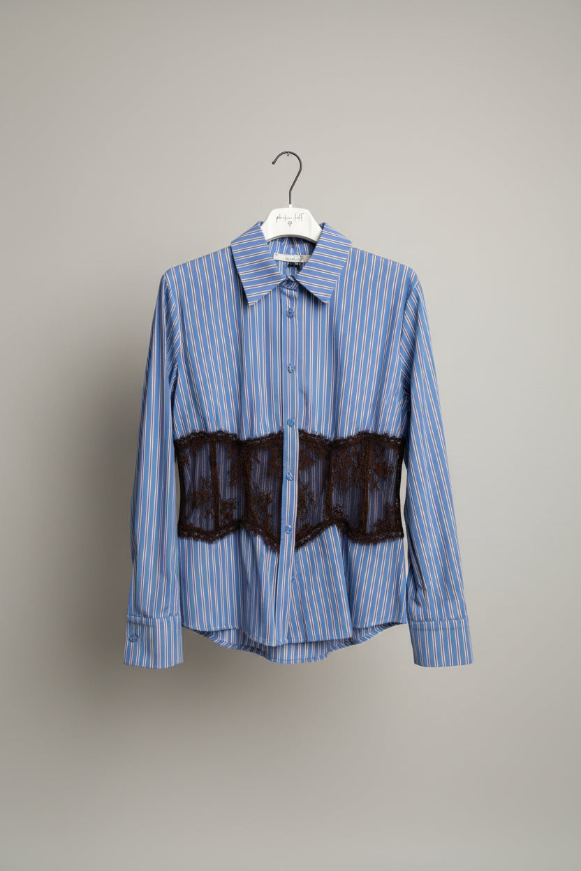 Camicia a righe con corpetto