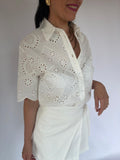 Camicia manica bianca Sangallo