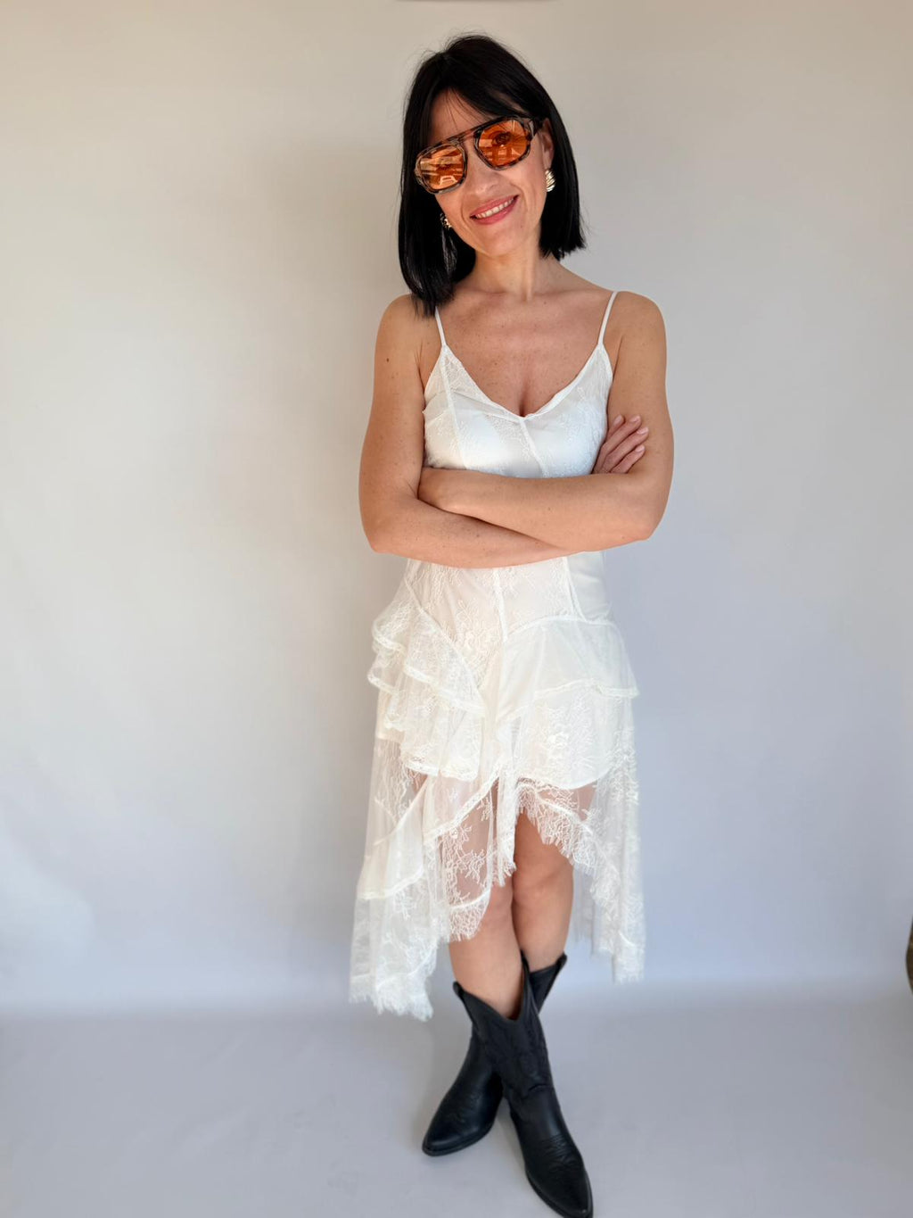 vestito pizzo bianco