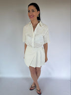 Camicia manica bianca Sangallo