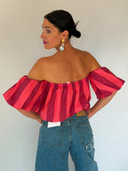 Top a strisce rosa