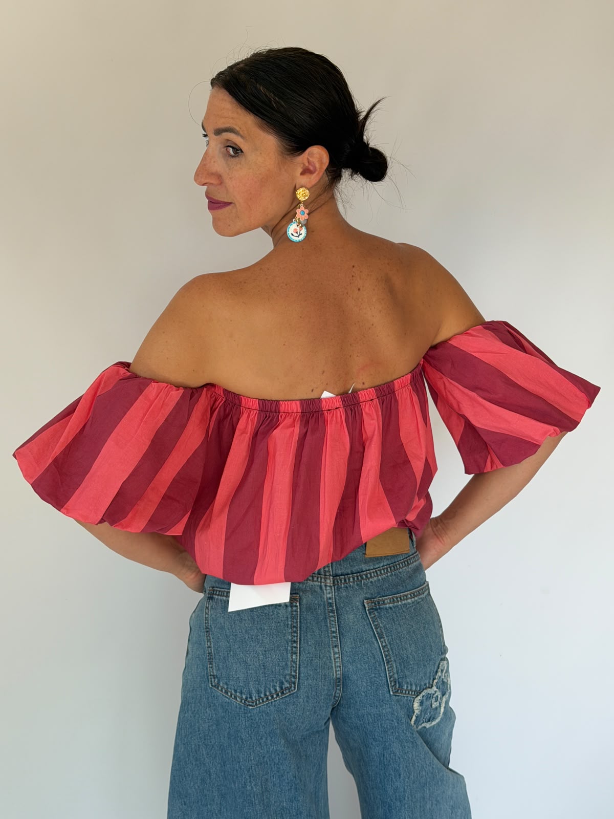 Top a strisce rosa
