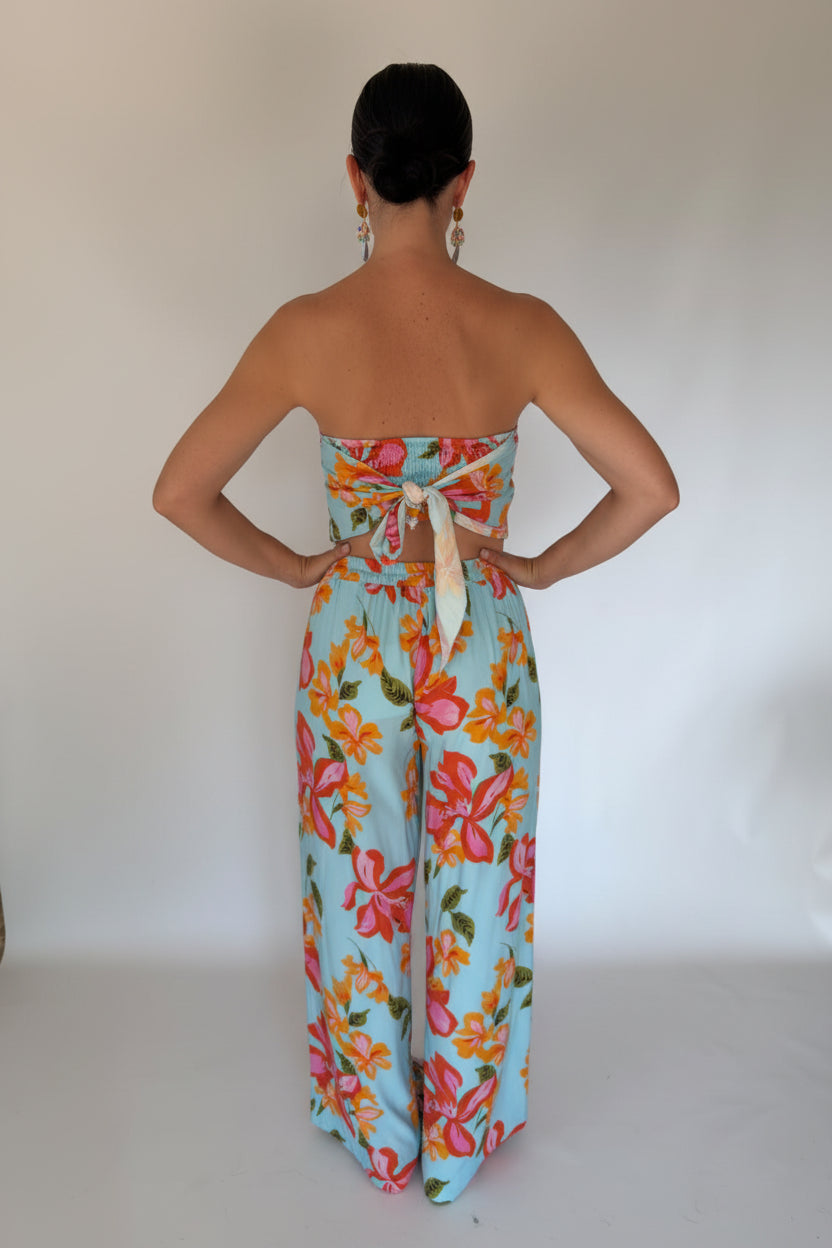 Coordinato floreale azzuro