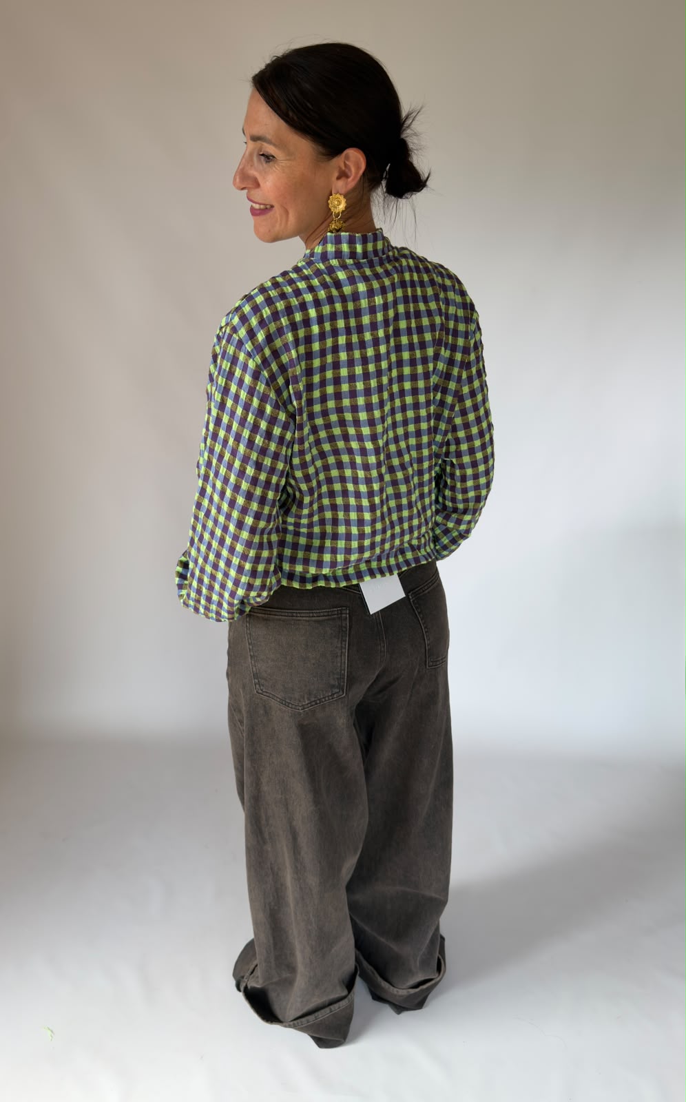 Camicia a quadri con zip