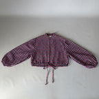 Camicia a quadri rosa con zip