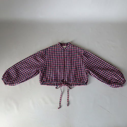 Camicia a quadri rosa con zip