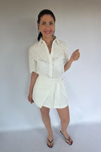 Camicia manica bianca Sangallo