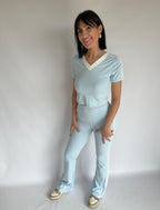 completo sportivo azzurro