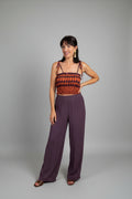 coordinato elasticizzato viola