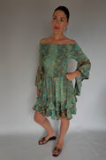 Vestito verde manica ampia