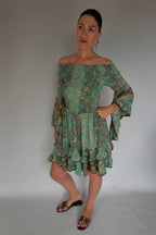 Vestito verde manica ampia