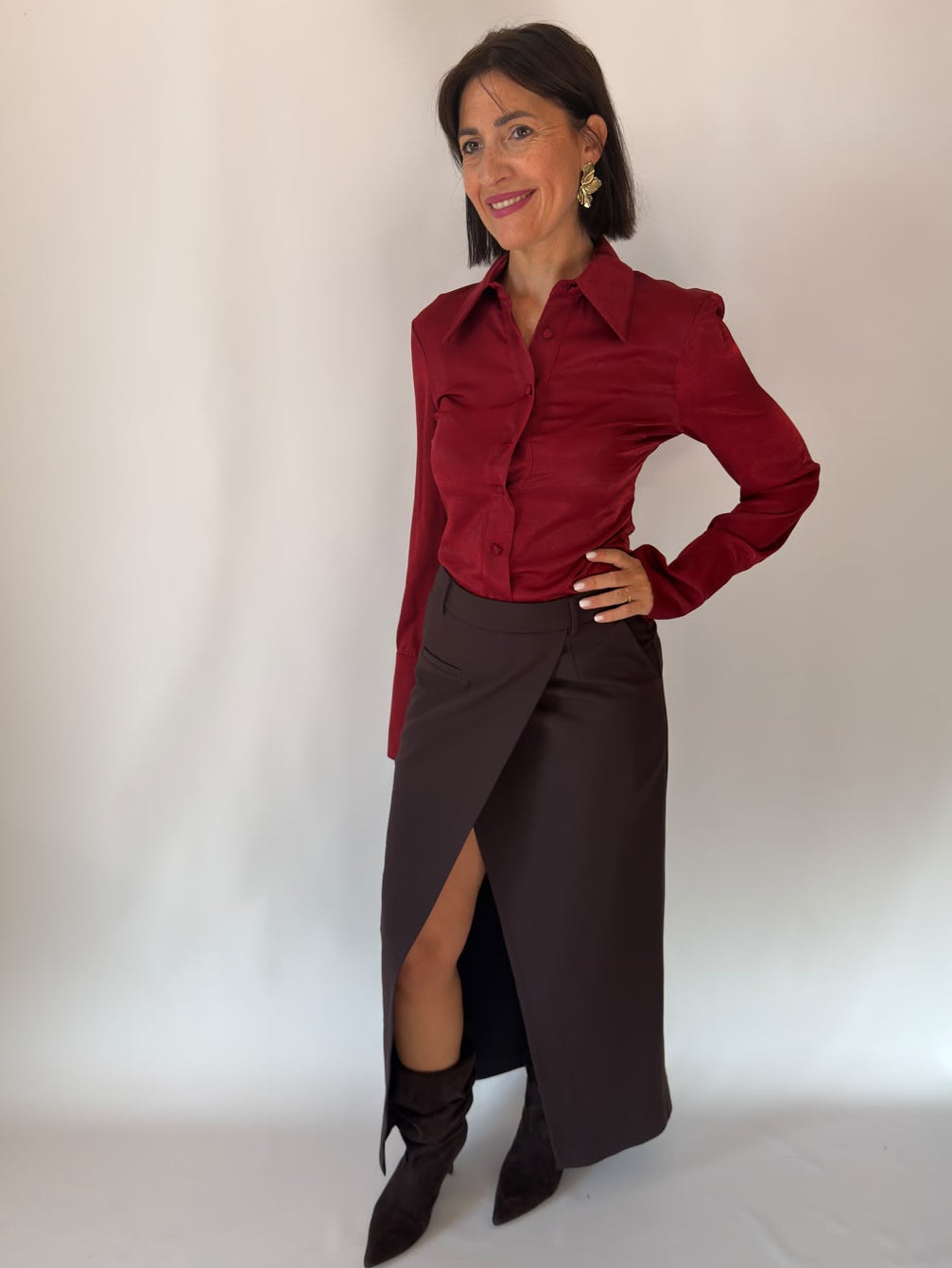 Camicia bordeaux Lumina