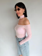 Body rosa con manica lunga