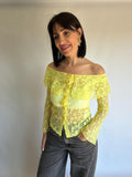 Top in pizzo a maniche lunghe