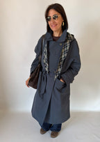 Trench blu lungo