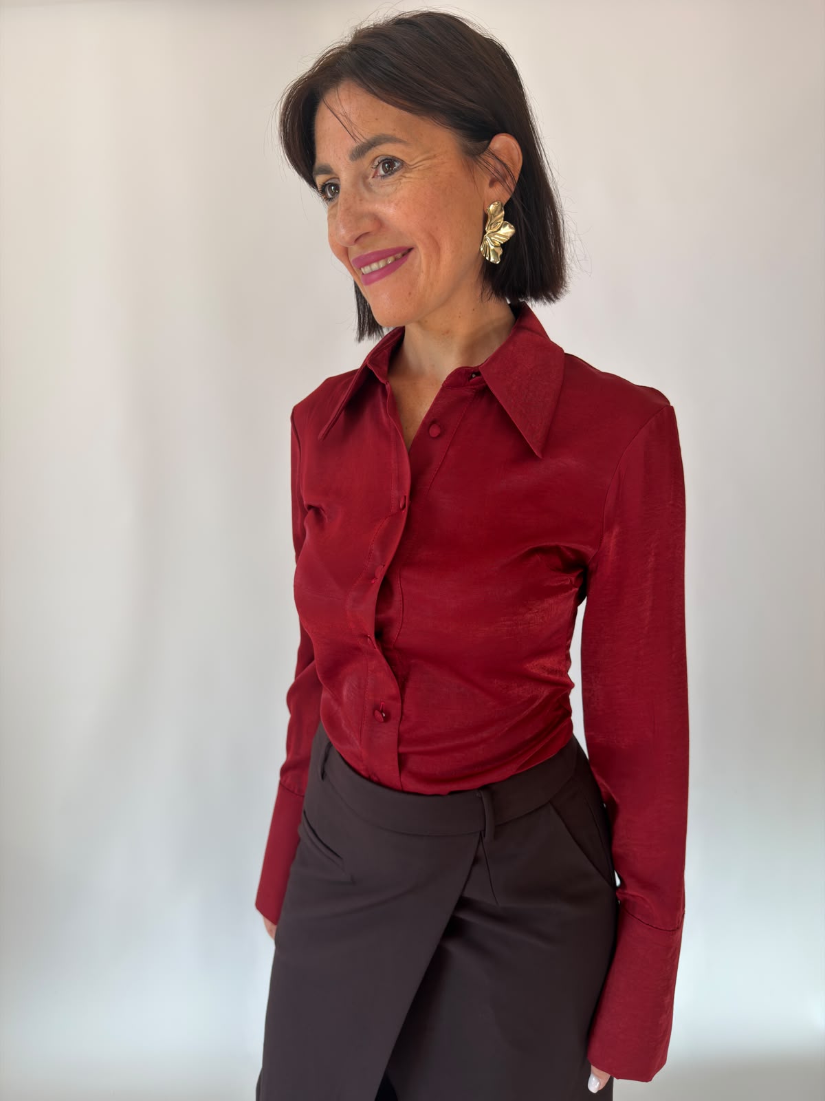 Camicia bordeaux Lumina