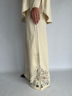 completo camicia e pantalone beige in pizzo