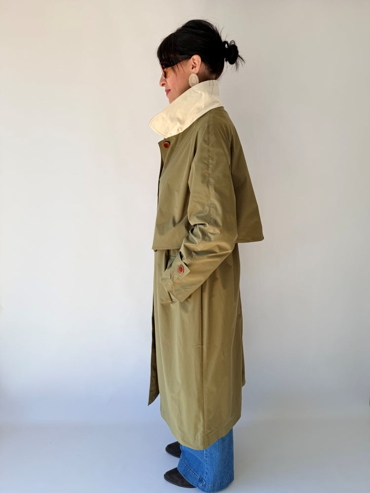 Trench lungo verde militare