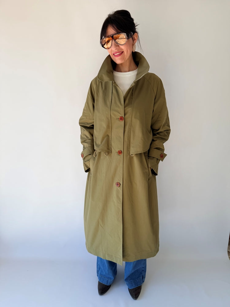 Trench lungo verde militare