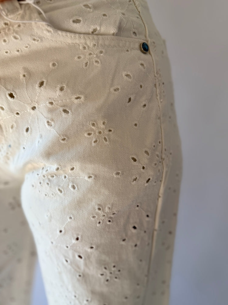 Jeans bianco traforato