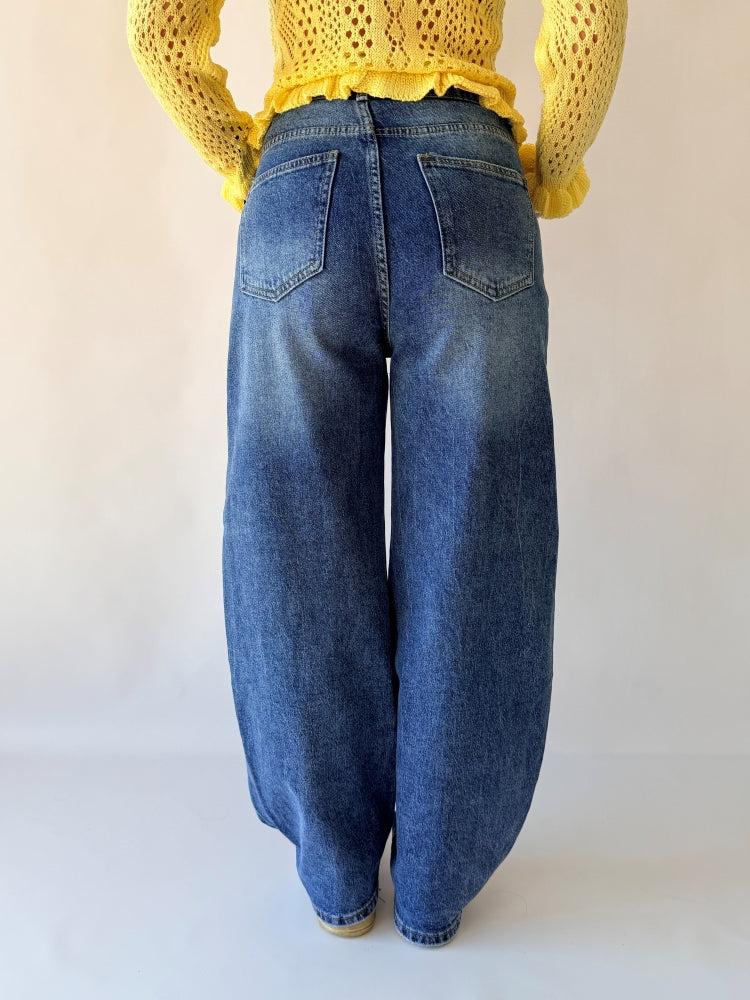 Jeans Denim design a vita incrociata