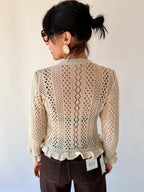 Cardigan uncinetto beige