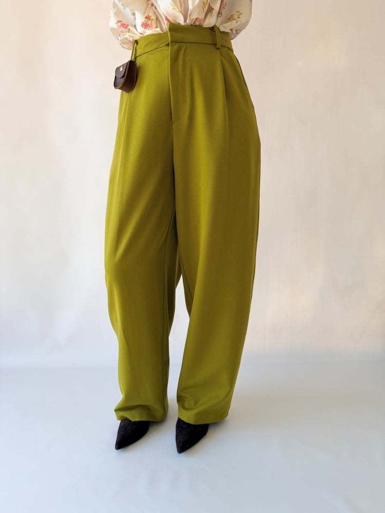 Pantaloni effetto lino in denim avorio