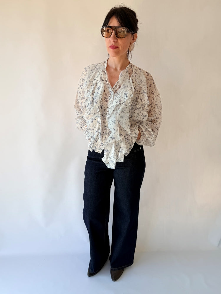Jeans scuro largo