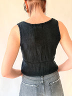 Canotta uncinetto nera