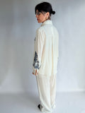 Completo camicia e pantalone bianca