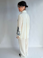 Completo camicia e pantalone bianca
