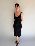 Vestito a costine in maglia nero