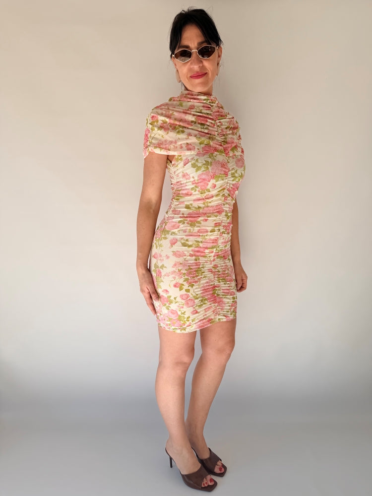 Vestito floreale rosa