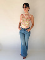 Body floreale rosa