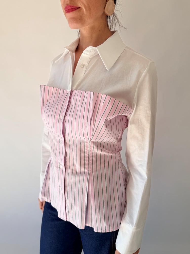 Camicia con corpetto rosa Lumina