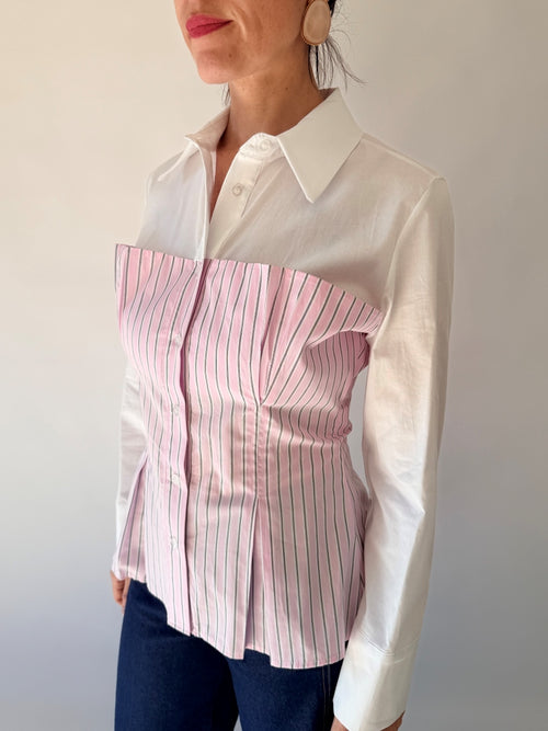 Camicia con corpetto rosa Lumina