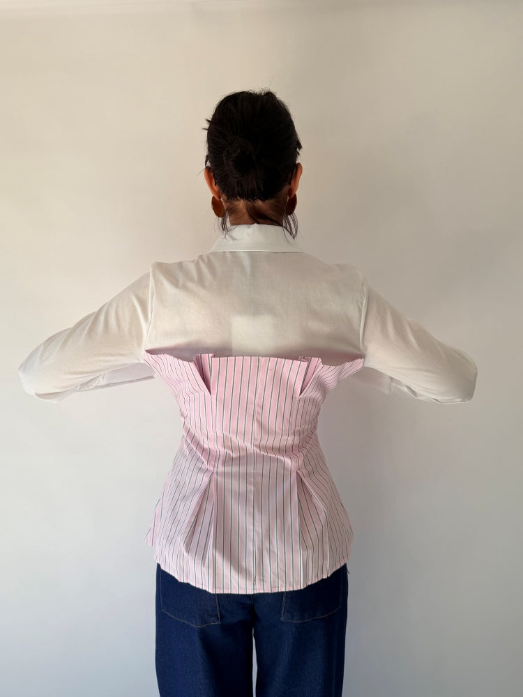 Camicia con corpetto rosa Lumina