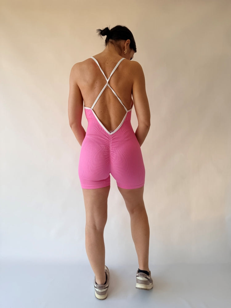 Tuta Jumpsuite corta rosa