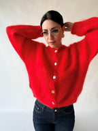 Cardigan lana mohair rosso