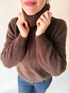 Maglione dolcevita marrone