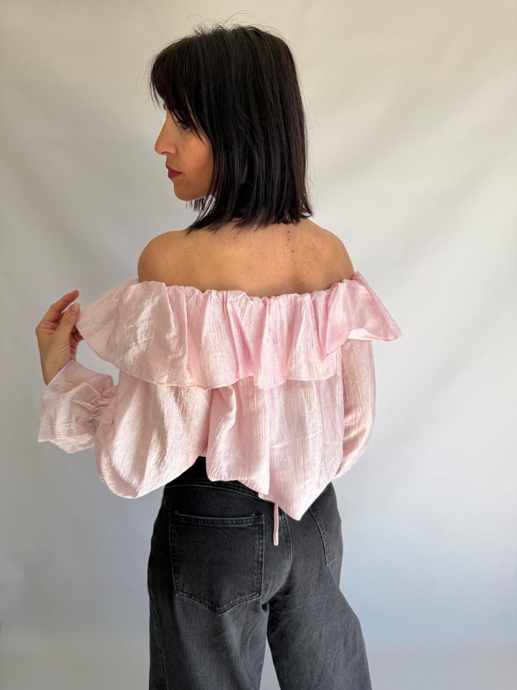 Top rosa semitrasparente