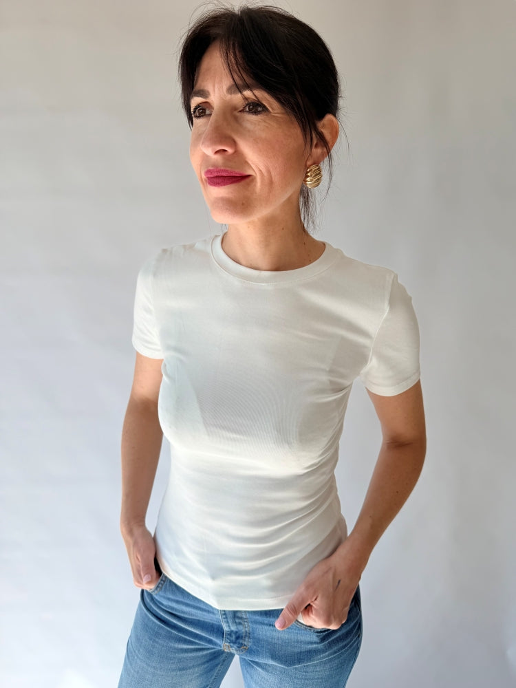 T-shirt manica corta bianco