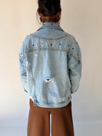 Giubbino jeans con borchie