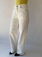 Jeans bianco traforato