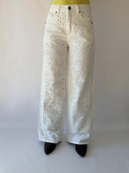 Jeans bianco traforato