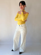 Jeans bianco traforato