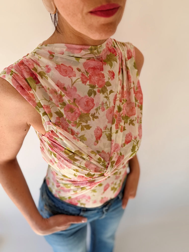 Body floreale rosa