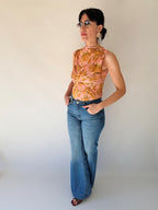 Body floreale arancio