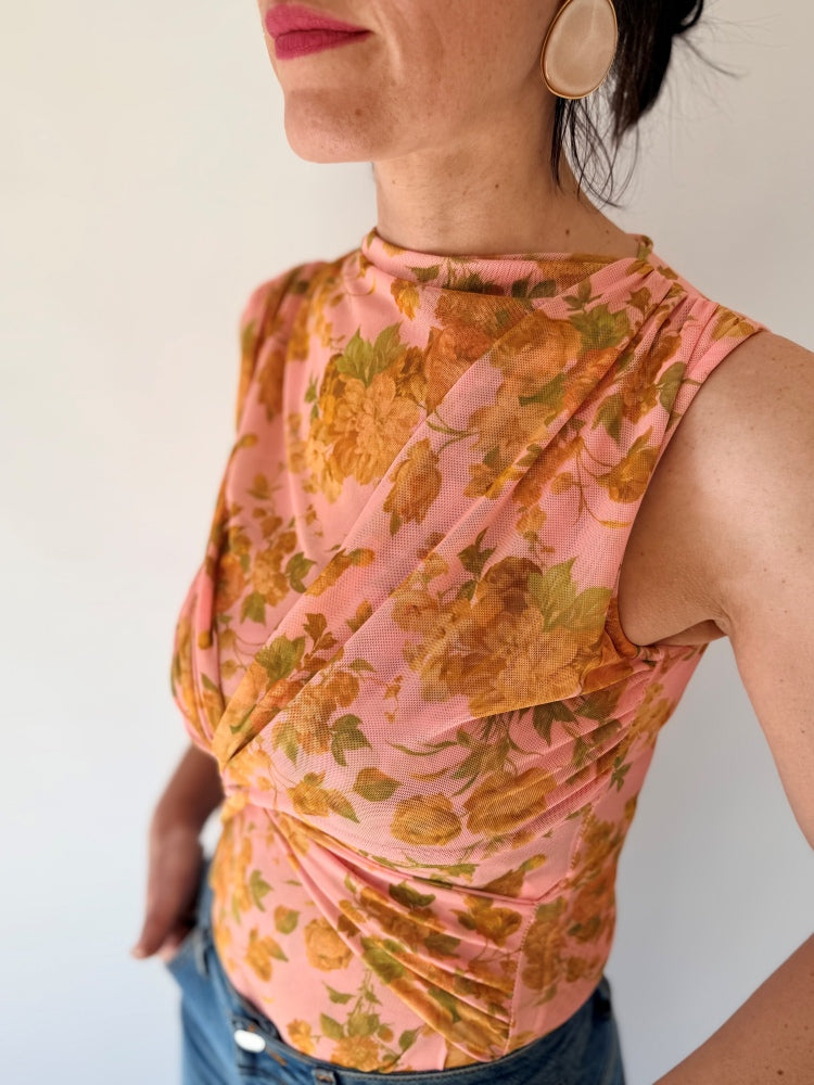 Body floreale arancio