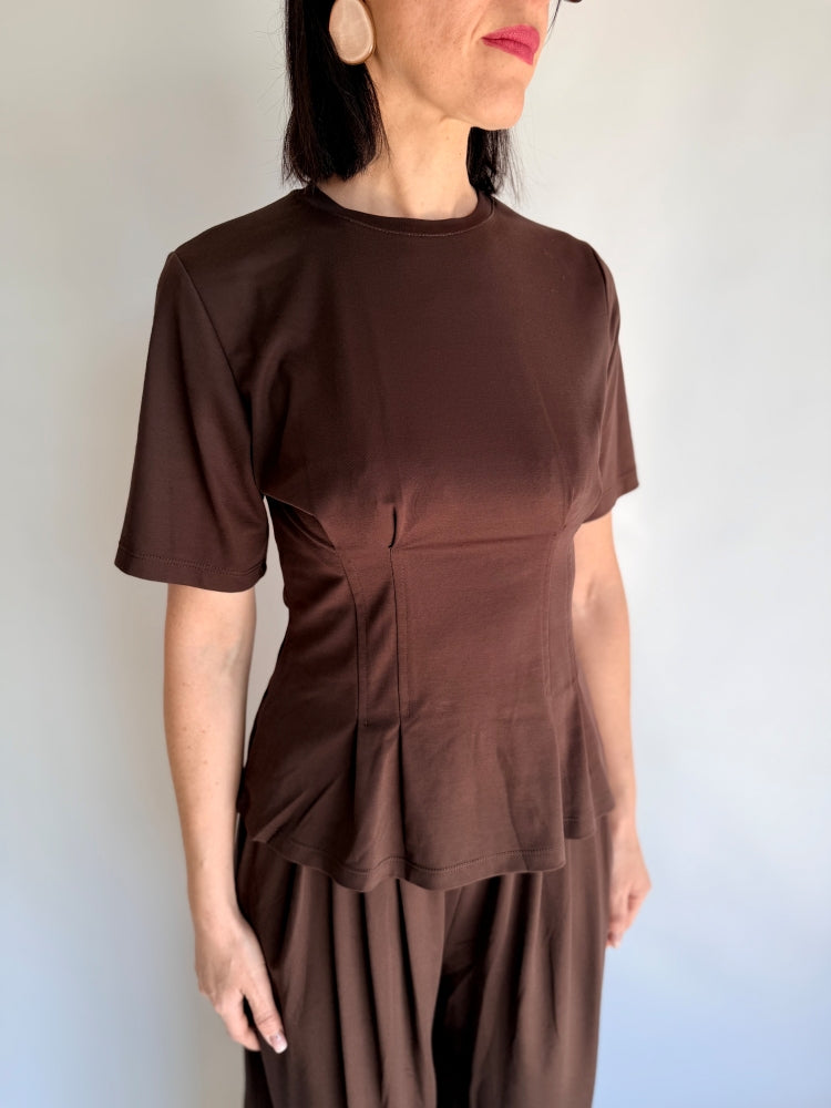T-shirt maniche corte marrone